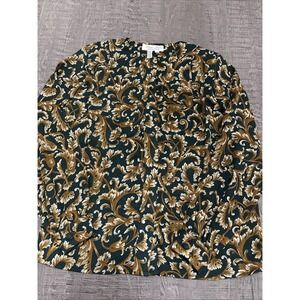 Vintage  Laura & Jayne Blouse 90s ornate print Baroque filigree-style Size 6